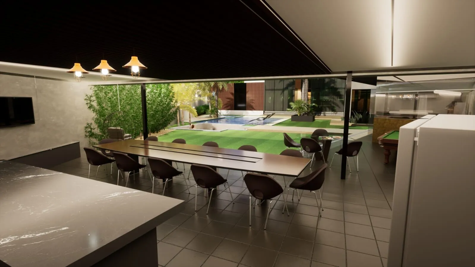 Suíte master com closet da casa 1485m² Condomínio Mansões Barra