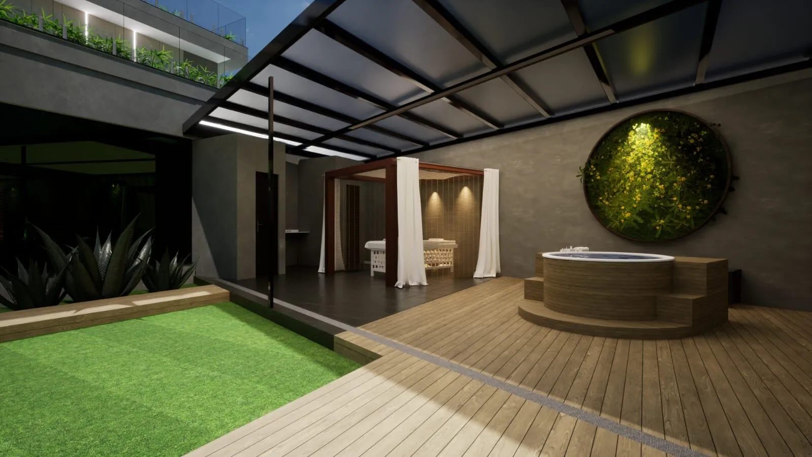 Sauna e spa da casa contemporânea Condomínio Mansões Barra da Tijuca