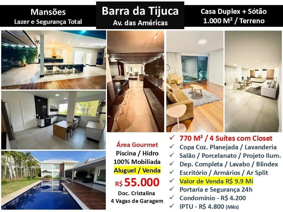 Foto Casa 770m2-2 Condomínio Mansões Barra da Tijuca