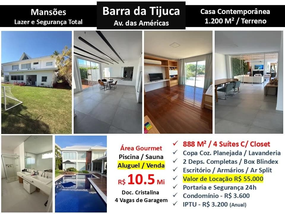 Foto Casa 888m2-2 Condomínio Mansões Barra da Tijuca